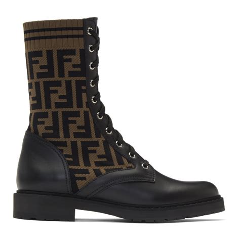 fendi boots schwarz|Fendi military boots.